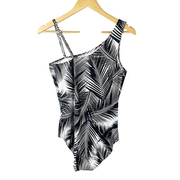 Beyond Control Giving Attitude One Shoulder Tummy Control Swimsuit Size 14 - Picture 2 of 10